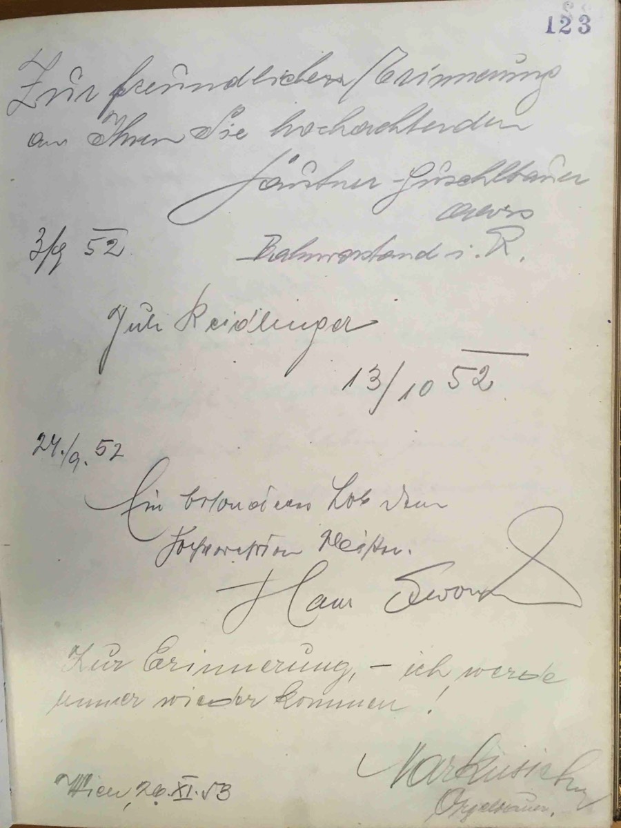 Gedenkbuch Eintragungen